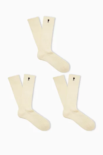 Quota Embroidered Socks, Set of 3