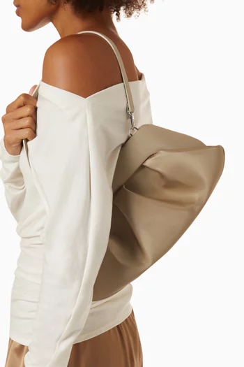 Medium Bios Baguette Shoulder Bag in Satin