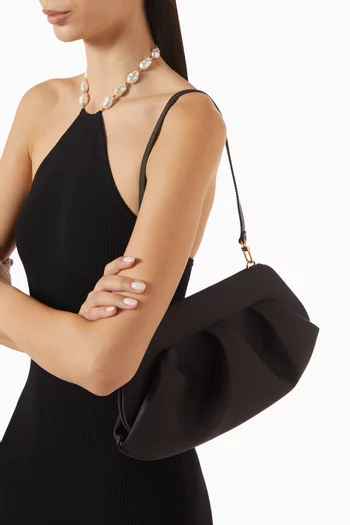 Medium Bios Baguette Shoulder Bag in Satin
