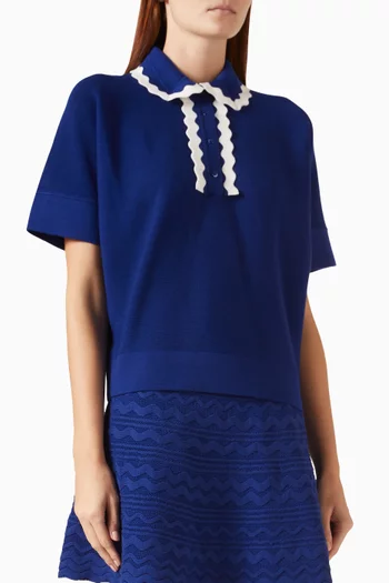Duc Scalloped Polo T-shirt in KNit