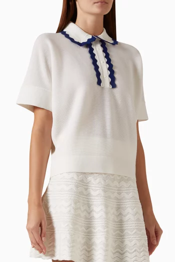 Duc Scalloped Polo T-shirt in KNit