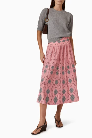 Embroidered Midi Skirt