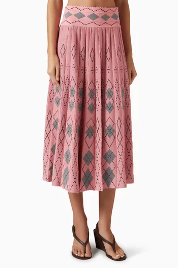 Embroidered Midi Skirt