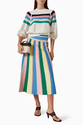 Fragola Striped Maxi Skirt in Knit