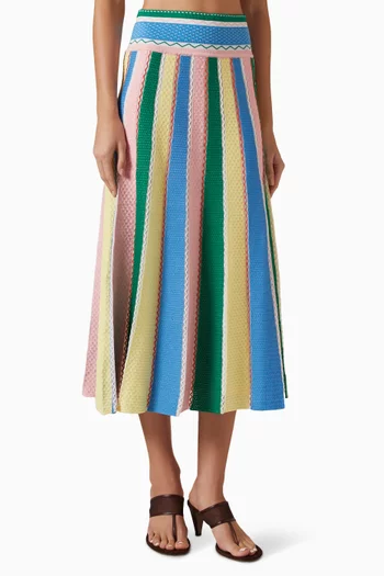 Fragola Striped Maxi Skirt in Knit