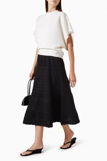 Rick-rack Midi Skirt in Knit