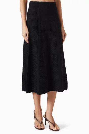 Basket-weave Midi Skirt in Knit