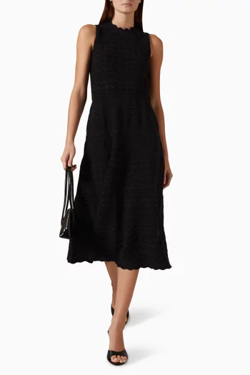 Cecilia Zig-zag Midi Dress in Knit