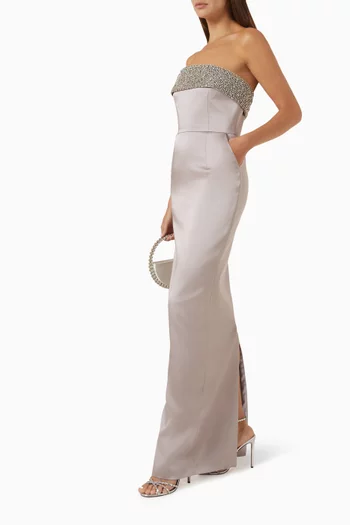 Rhea Crystal-embellished Dress in Satin