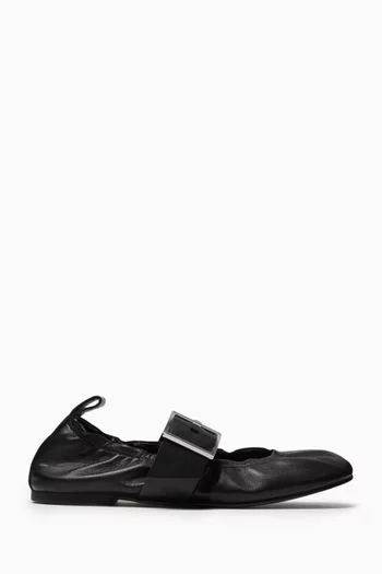 Sarea Ballerina Flats in Smooth Leather