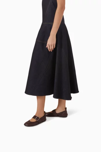 Sarea Ballerina Flats in Smooth Leather