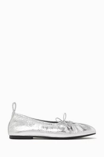 Rosalind Ballerina Flats in Metallic Leather