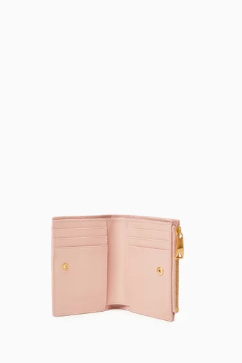 Small Bi-Fold Wallet in Intrecciato Leather