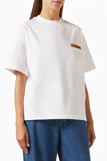 Intrecciato Patch T-shirt in Pima Cotton-jersey