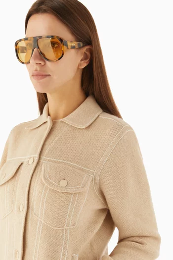 Bunny Oversized Sunglasses in Acetate