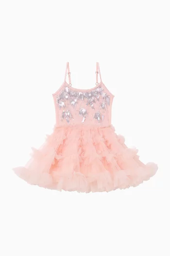 Sequin-Embellished Ruffled Dress