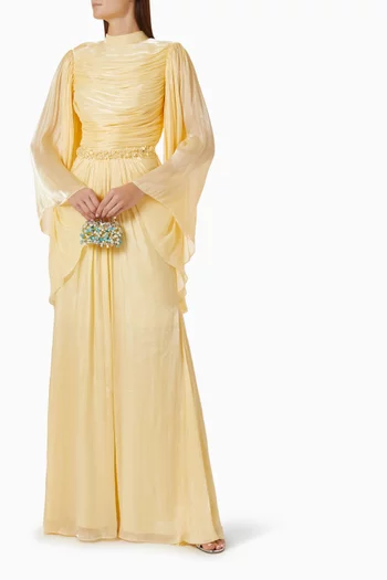 Embellished Pleated Dress