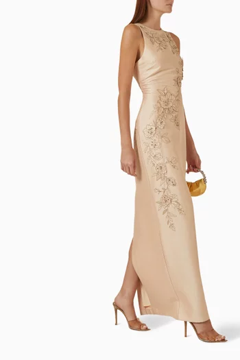 Beaded Appliqué Gown
