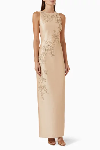 Beaded Appliqué Gown