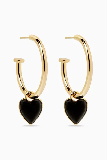 Heart Huggie Earrings in Gold-plated Brass