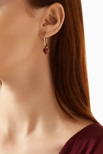 Heart Huggie Earrings in 14kt Gold-plated Brass