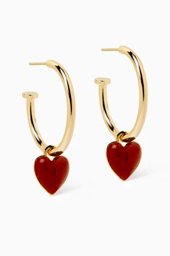 Heart Huggie Earrings in 14kt Gold-plated Brass