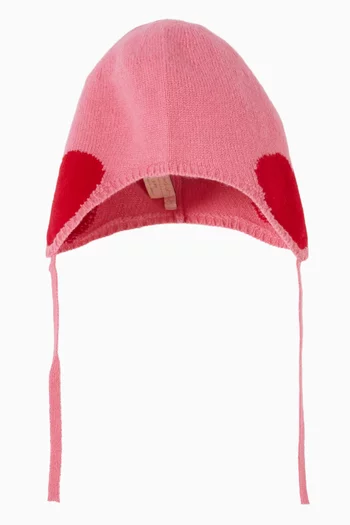 Collette Heart Hat in Wool
