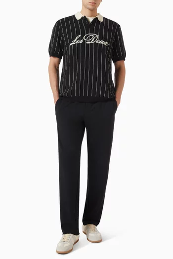 Pinstriped Polo T-shirt in Knit