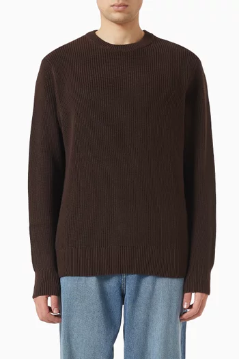 Ribbed Crewneck Sweater in Knit