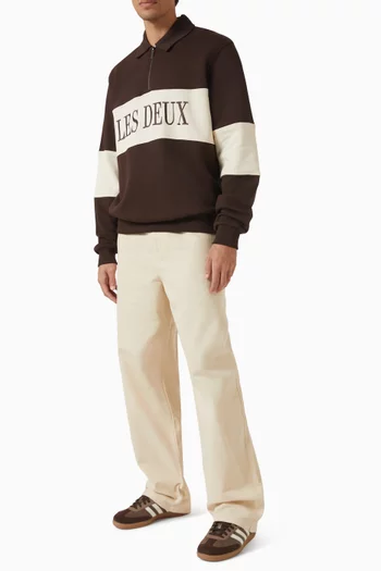 Zipper Rugby Sweatshirt in Cotton