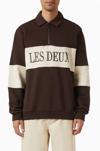 Zipper Rugby Sweatshirt in Cotton
