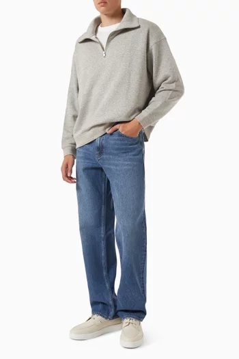 Relaxed Zip-up Sweatshirt in Cotton-blend