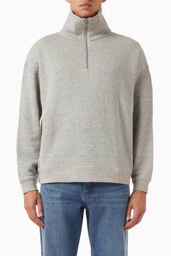 Relaxed Zip-up Sweatshirt in Cotton-blend