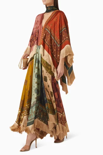 Valiant Fringed Gown in Silk