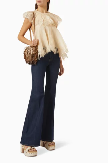 Ascent Flutter Top in Linen Blend