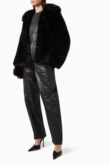Flared Jacket in Faux Fur