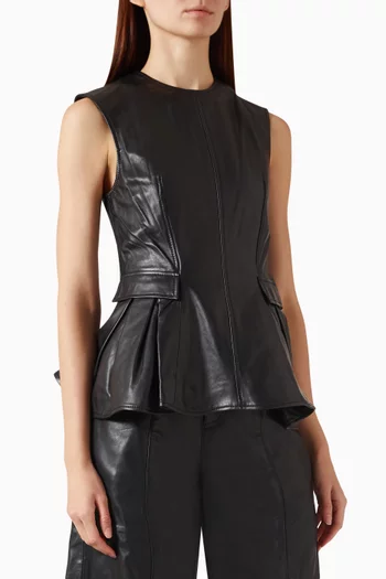 Peplum Top in Leather