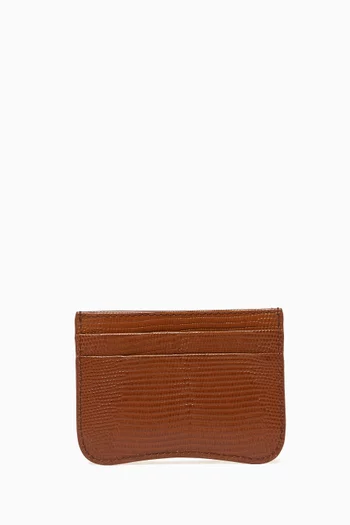 Paris Card Holder in Lizard-embossed Leather