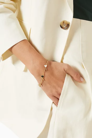 Hammered Ami De Coeur Thin Bracelet in Metal