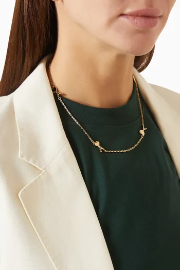 Hammered Ami De Coeur Thin Necklace in Metal