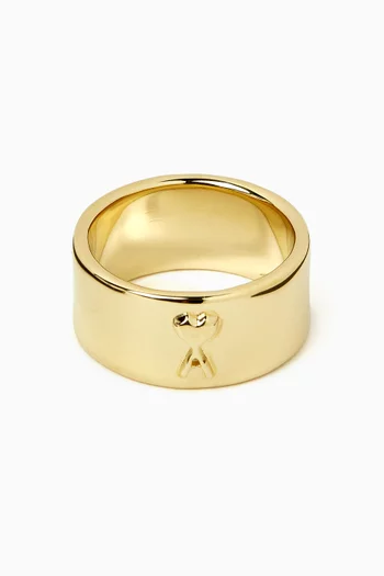Hammered Ami de Coeur Ring in Gold-finish Brass