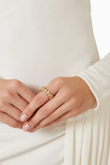 Diamond Oura Ring Cover in 18kt Gold
