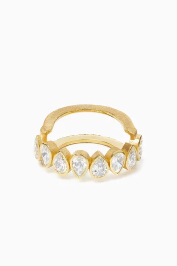 Diamond Oura Ring Cover in 18kt Gold