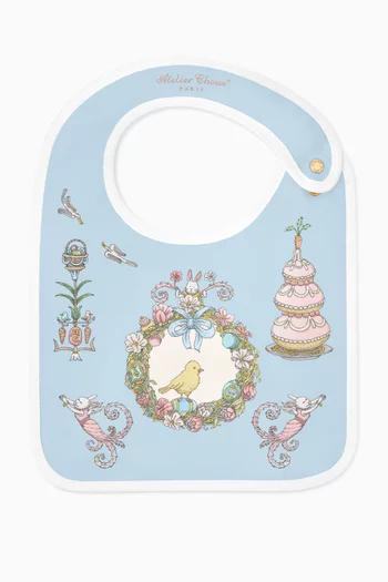 Bunny Satin Bib in Organic Cotton