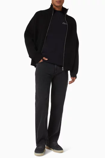Core Zip-up Sweater in Wool-blend