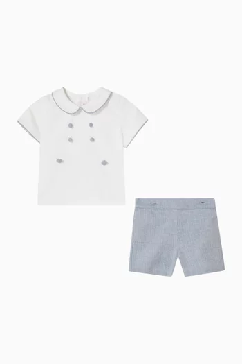Fantino Baby Set in Linen Cotton-blend