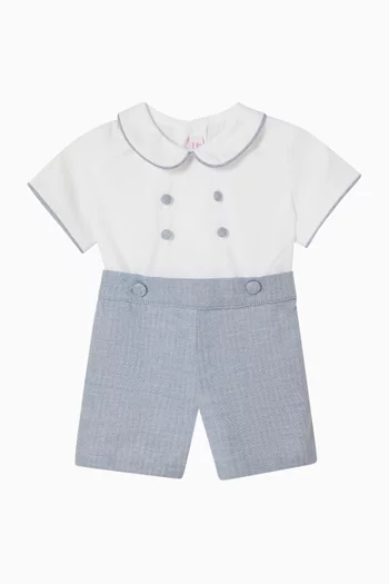 Fantino Baby Set in Linen Cotton-blend