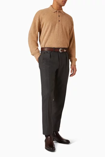 Brushed Polo Sweater in Cashmere & Alpaca