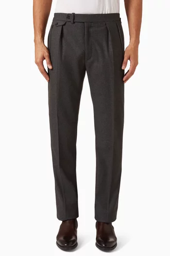 Pleated Slim-leg Pants