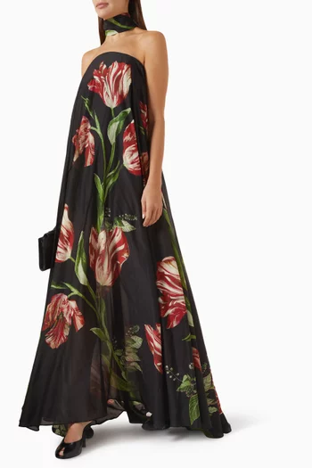 Maricela Maxi Dress with Scarf